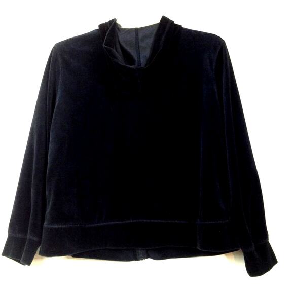 Vintage Cotton Velour Hooded Zip Front Jacket XL - Picture 2 of 8